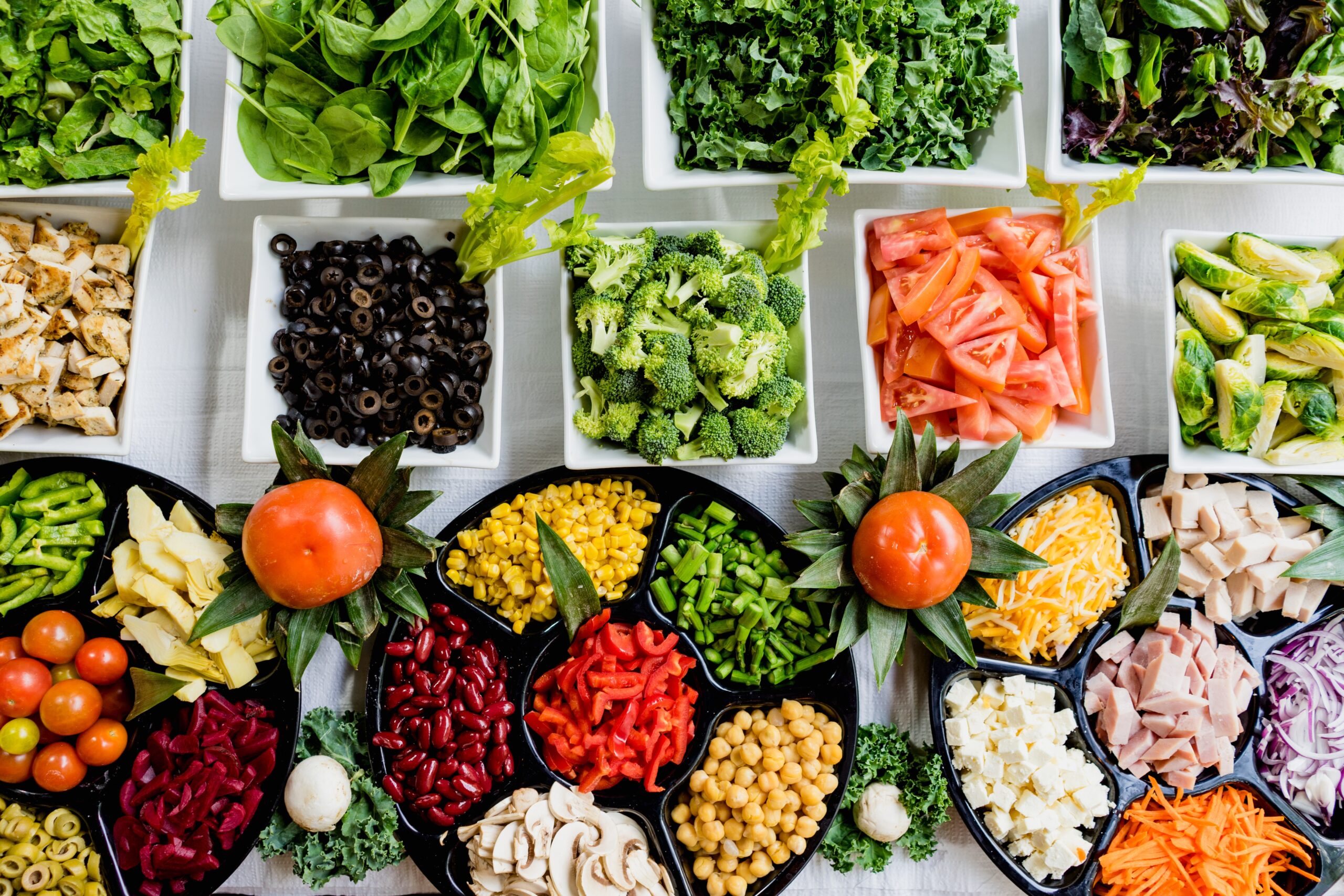 Healthy food displayed on a table